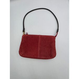 Vintage Xhilaration Leather Purse Suede Red 8 inches x 6 inches Clutch Microbag